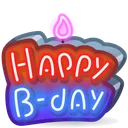 B-Day Candle Neon Sign