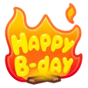 B-Day Candle On Fire