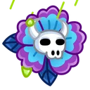 Skull Flower Blue Bull