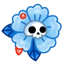 Skull Flower Royal Azure