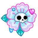 Skull Flower Soft Puff