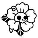 Skull Flower Vector