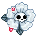 Skull Flower White Rose