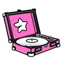 Record Player Pink Noir