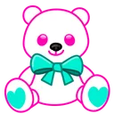 Toy Bear Pink Doodle