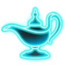 Genie Lamp Blue Neon