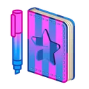 Star Notepad Neon Grid