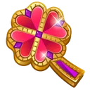 Clover Pin Crystal Hearts