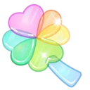 Clover Pin Glass Rainbow