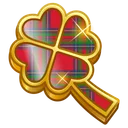 Clover Pin Red Tartan