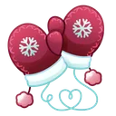 Snow Mittens Burgundy