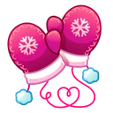 Snow Mittens Cherry