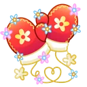 Snow Mittens In Bloom