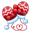 Snow Mittens Red Skater