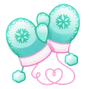 Snow Mittens Seafoam