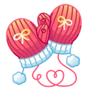 Snow Mittens Stripe Knot