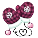 Snow Mittens Tartan Flake