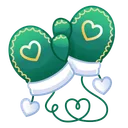 Snow Mittens Two Hearts