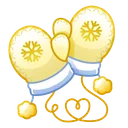 Snow Mittens White Pear