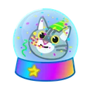 Snow Globe Party Cat