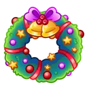 Winter Wreath Black Kitty