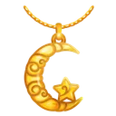Moon Pendant Carved Gold