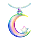 Moon Pendant Glass Rainbow
