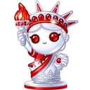 Liberty Figure Red Porcelain