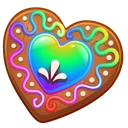 Cookie Heart Dark Rainbow