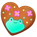 Cookie Heart Kawaii Frog