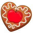 Cookie Heart Red Apple