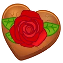 Cookie Heart Red Rose