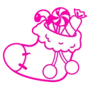 Xmas Stocking Pink Ink